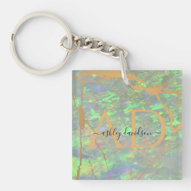Green Opal Modern Glam Porte - clé d'entreprise (Devant)