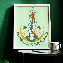 Green & Orangall All Snakes Day Kleeblatt Schlange Poster