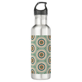 Green Orange And Blue Boho Chic Circle Pattern Edelstahlflasche