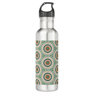 Green Orange And Blue Boho Chic Circle Pattern Edelstahlflasche
