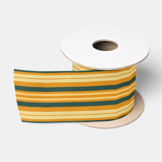 Green Orange and Gold Satinband