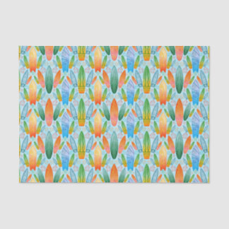 Green Orange & Blue Summer Surfboards Seidenpapier