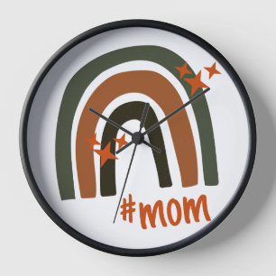 Green Orange Bohemisch Rainbow Personalisiert #Mom Uhr