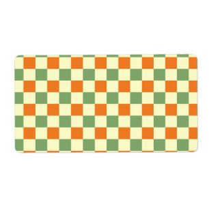 Green Orange Brown Checkered Gingham Pattern