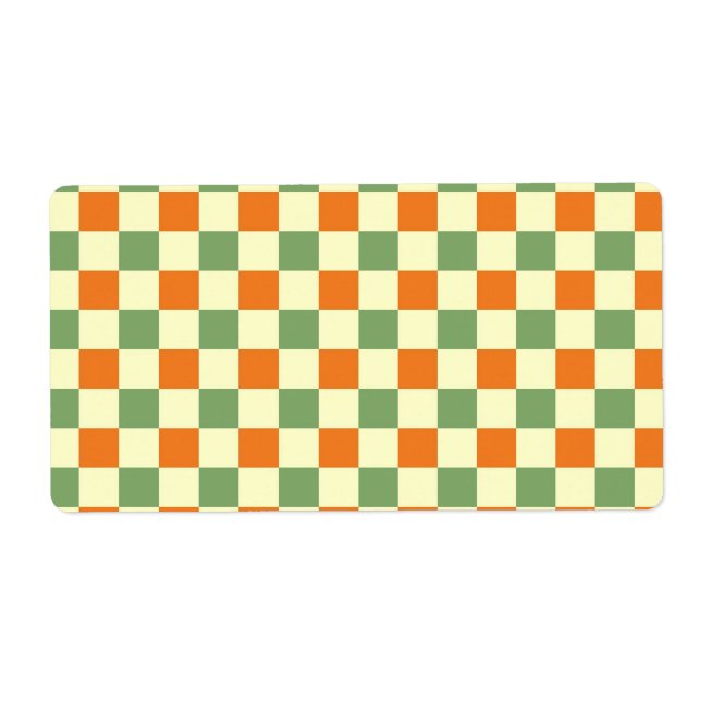 Green Orange Brown Checkered Gingham Pattern (Vorne)
