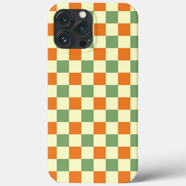 Green Orange Brown Checkered Gingham Pattern Case-Mate iPhone Hülle (Rückseite)