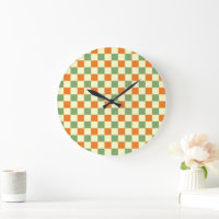 Green Orange Brown Checkered Gingham Pattern
