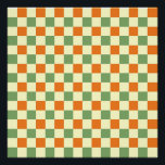 Green Orange Brown Checkered Gingham Pattern Poster<br><div class="desc">Green Orange Brown Checkered Gingham Pattern</div>