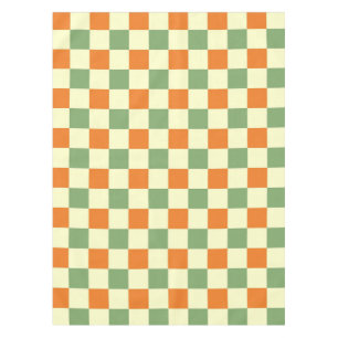 Green Orange Brown Checkered Gingham Pattern Tischdecke