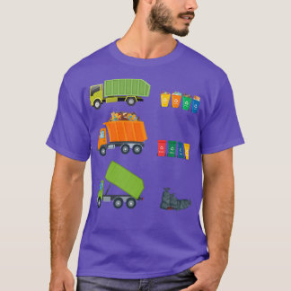 Green Orange Garbage Trucks Mülltrennung T-Shirt