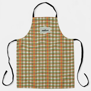 Green Orange Gingham Schürze