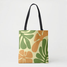 Green & Orange Modern Abstract Floral Tasche