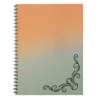 Green & Orange Ombre Notebook with Black Accent Notizblock