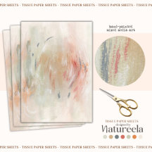 Green Orange Pink Abstract Decoupage Tissue Paper