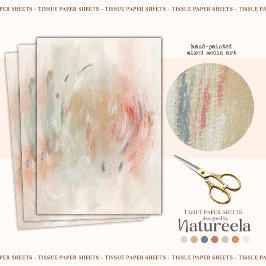 Green Orange Pink Abstract Decoupage Tissue Paper Seidenpapier