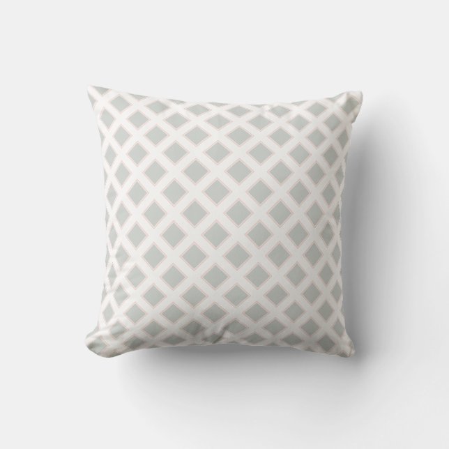 Green Orange Pink White Popular Geometric Design Kissen (Vorderseite)