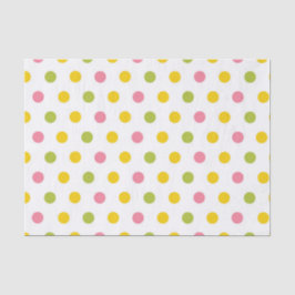 GREEN ORANGE PINK YELLOW POLKA DOTS SEIDENPAPIER