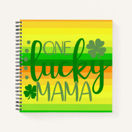 GREEN ORANGE YELLOW ONE LUCKY MAMA NOTIZBUCH