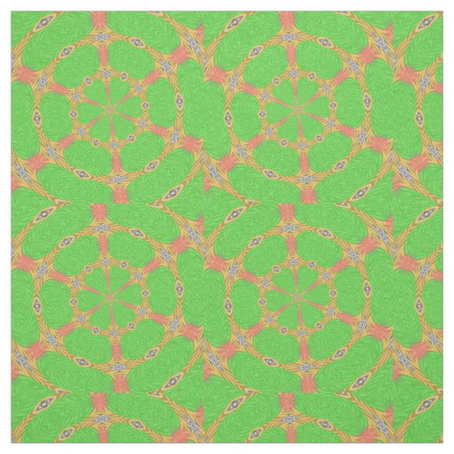 Green Orange Zebra Tierkreisgeometrie Muster Stoff (Muster)