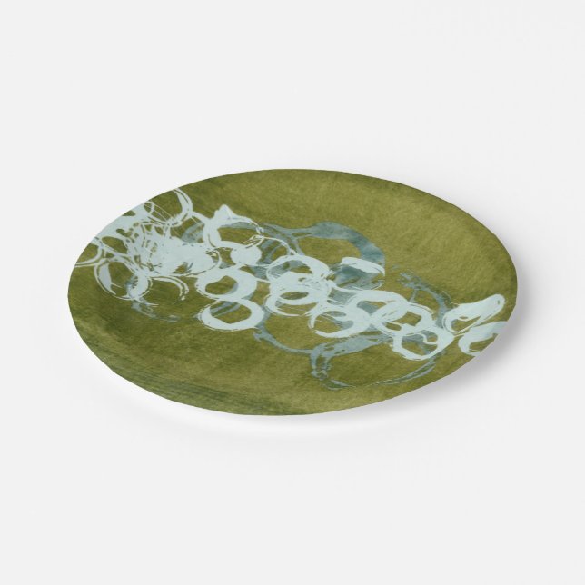 Green Orbs I Pappteller (Schrägansicht)