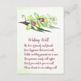Green Orchid Marsala Hochzeit wünschende Brunnen C Begleitkarte