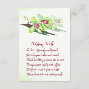 Green Orchid Marsala Hochzeit wünschende Brunnen C Begleitkarte