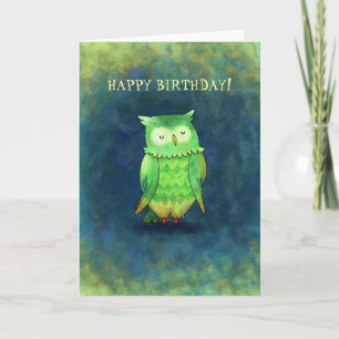 Green Owl Grußkarte (anpassbar) Karte