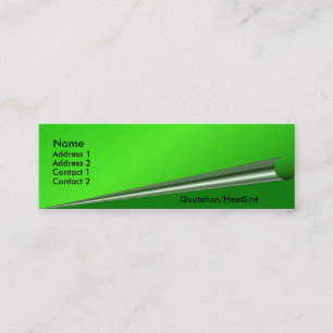 Green Page Curl-Visitenkarte Mini Visitenkarte