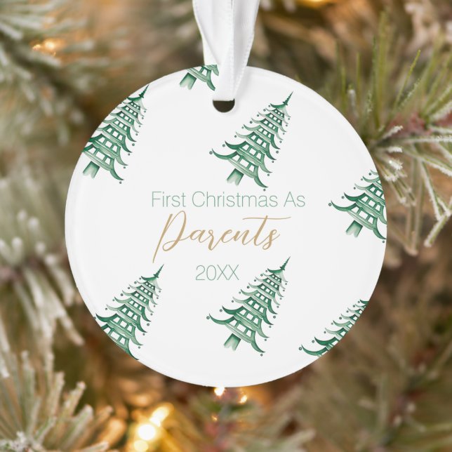 Green Pagoda Weihnachtsbaum "First Christmas as" Ornament (Baum)