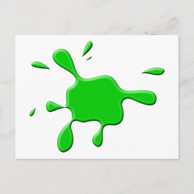 Green Paint Splodge Postkarte (Vorderseite)