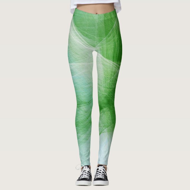 Green Paint Spritzer #2 Leggings (Vorderseite)