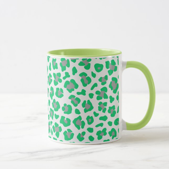 Green Painted Pattern Modernes Grafikdesign Tasse (Rechts)