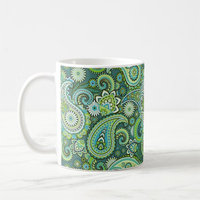 Green Paisley Kaffeetasse (Links)