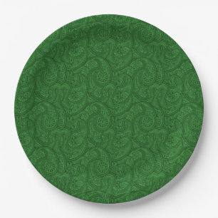 Green Paisley Pappteller