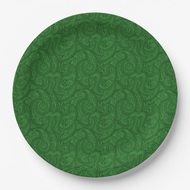 Green Paisley Pappteller (Vorderseite)
