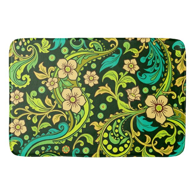 Green Paisley Pattern Badematte (Vorderseite)