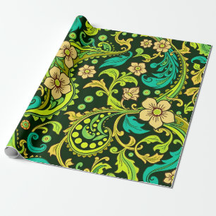 Green Paisley Pattern Geschenkpapier