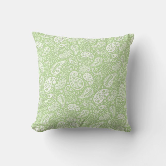 Green Paisley Throw Kissen (Vorderseite)