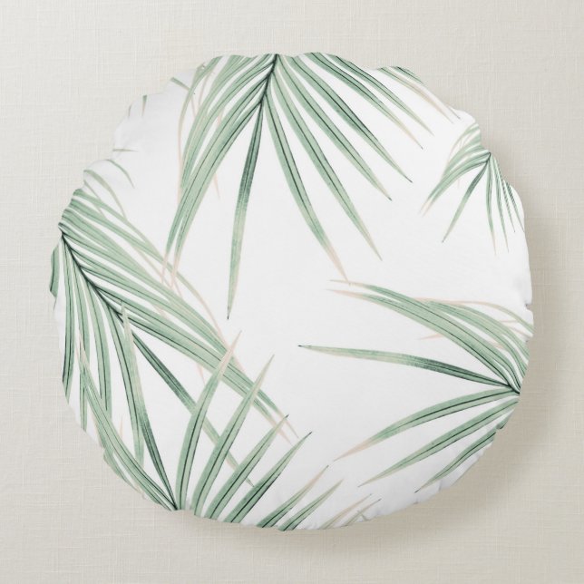 Green Palm Blätter Dream #3 #tropical #decor #art Rundes Kissen (Vorderseite)