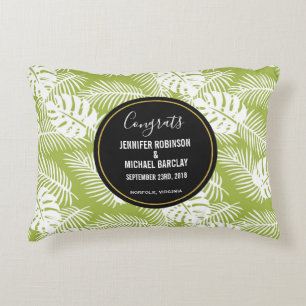 Green Palm Blätter Rainforest Pattern Hochzeit Dekokissen