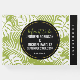 Green Palm Blätter Rainforest Pattern Hochzeit Gästebuch