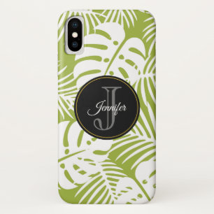 Green Palm Blätter Regenwald Muster Monogram Case-Mate iPhone Hülle