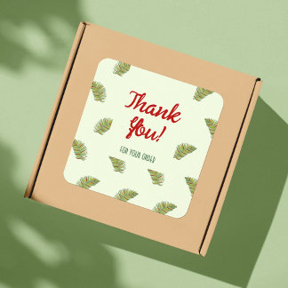 Green Palm Blätter Vielen Dank für Ihren Bestellau Quadratischer Aufkleber
