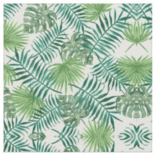 Green Palm Feuille Art Aquarelle Motif de tissu