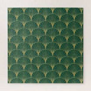 Green Palm Leaf Art Deco
