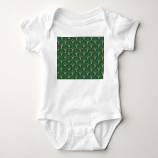 Green Palm Leaf Art Deco Baby Strampler