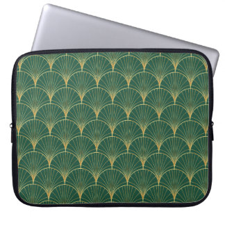 Green Palm Leaf Art Deco Laptopschutzhülle