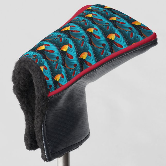Green Palm Leaf Muster Golf Headcover (3/4 Vorderseite)