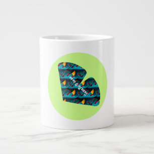 Green Palm Leaf Muster Jumbo-Tasse