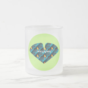 Green Palm Leaf Muster Mattglastasse